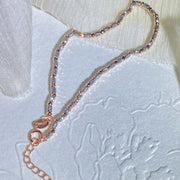 18K Solid White+Rose Gold Bracelet